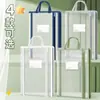 Bolsa de Almacenamiento de Malla Transparente, Bolso Bandolera para Libros, Bolsa de Malla Estéreo en Forma de L, Bolsa para Materias con Ranura para Tarjetas, Bolsa de Almacenamiento para Estudiantes de Primaria