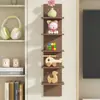 Estante de Almacenamiento de Pared sin Taladro, Estante Flotante Vertical de 5 Niveles para Decoración del Hogar y Almacenamiento
