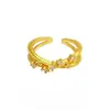 Tienda de oro con anillo de cruz de diamante de lujo ligero popular en línea dulce fresco nuevo lujo ligero alto sentido diseño abierto sensación