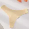 Tanga Sin Costuras para Mujer, No Aprieta, Color Sólido, Algodón Puro, Sexy, Deportivo, Tiro Bajo, Acanalado
