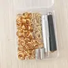 Juego de hebillas de aire plateadas de 6MM/8MM/10MM y hebillas para ojales con kit de herramientas de instalación en caja