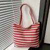 Bolsa Tote Rayada de Gran Capacidad para Mujer 2024 Nueva Moda Linda Caricatura Mickey Bolsa Tote Bolsa de Lienzo para Libros
