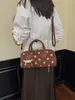 Bolsa de mão única e estilosa 2026, bolsa de ombro simples com bolinhas para o dia a dia, bolsa de ombro versátil e da moda estilo ins