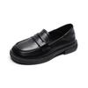 Sapatos Loafers Planos Confortáveis de Solado Macio de Tamanho Grande Que Não Cansam Seus Pés, Sapatos Casuais de Couro Slip-On com Corte Baixo e Salto Grosso para Primavera e Outono
