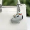 Série Miu Pingente de Bolsa Capivara Chaveiro de Capivara Fofo Acessório Pingente de Couro de Capivara Fashion