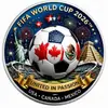 Moneda Conmemorativa del Evento de Fútbol Transfronterizo 2026 Aleación Medalla Conmemorativa EE.UU.-Canadá-México Artesanía de Relieve 3D Colección Regalo