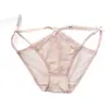 Panty de Malla de Encaje Francés para Mujer Puro Deseo Cintura Baja Lazo Correa Fina Hueco Transpirable Tanga Sexy 6044