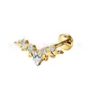 Jiangtai F136 Titanio Circonia Marqués Estrella de Cuatro Puntas Corazón Murciélago Joyería para Cabeza G23 Aleación de Titanio Cuerpo Joyería para Perforación