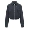 Chaqueta corta retro estilo americano con remaches 2026, prenda exterior de alta calidad, top casual y versátil para mujer