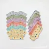 Conjunto de Malla de Algodón Puro con Estampado de Dibujos Animados Personalizado para Bebés y Niños Pequeños, Ropa de Casa Transpirable para Niños y Niñas, 0-12 Años