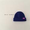 Gorro de Lana para Bebé Otoño e Invierno Parche Pequeño Elegante Gorro Melón Tejido Infantil para Bebé Coreano Combinable Color Sólido Moderno