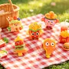 Juguete de comida en miniatura simulada accesorios de resina papas fritas de caricatura, hamburguesas, pollo frito, pegamento de crema decoraciones DIY estilos surtidos