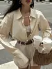 2026 Transfronterizo Tiktok Primavera y Verano Nueva Camisa Azul para Mujer, Cárdigan Holgado de Manga Larga con Mangas Extra Largas