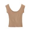 Hot Girls Style Backless ajustável manga curta T-shirt Mulheres verão Hot Girls Sexy Outer Wear Slim-fit emagrecimento top curto