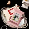Cajas creativas para dulces de boda con textura, disponibles en múltiples colores, con un diseño cuadrado pequeño y vintage, perfectas para proyectos de bricolaje