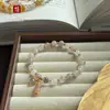 Pulsera de Cuentas Redondas de Jade de Seda Dorada Hotan de Xinjiang Natural para Mujer Exquisita DIY Multi-Gema Pulsera de Cuentas Ábaco Prosperidad Suerte