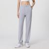 Pantalones de yoga para mujer, ropa exterior, pantalones elásticos para fitness, pantalones deportivos adelgazantes de algodón transpirables, pantalones deportivos negros de pierna ancha y recta