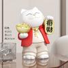 Decoración de gato de la suerte, decoración de sala de estar para el hogar, pieza de oro creativa, regalo de inauguración de la casa, regalo de apertura y apertura de alta gama