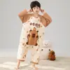 Pijama de una pieza de algodón puro para niños, traje de otoño de manga larga para niños y niñas, saco de dormir anti-patadas para bebé, ropa para el hogar