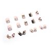 Otoño dulce color frío bloque de color estilo Chanel belleza de uñas diamante blanco elegante uña ponible uña de lazo platino pieza de belleza para uñas