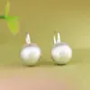 Pendientes de Plata S925 Rey Ciervo Dorado Lujo Ligero Japonés y Coreano Plata Lisa Artesanía Cepillada Pendientes de Bola Pendientes para Mujer Regalo