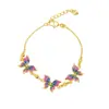 Nuevo Pulsera de Oro Arena de Vietnam Alto Sentido Color Esmalte Goteo de Aceite Mariposa Pulsera Marea Nacional Joyería de Larga Duración Sin Caída Suministro