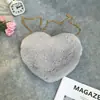 Bolsos con Forma de Corazón Transfronterizos, Bolsos Cruzados de Cadena para Mujer, Bolsos de Hombro de Felpa, Carteras para Monedas, Al por Mayor en Stock