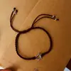 Pulsera Tejida a Mano Ping An Joy Estrella de Seis Puntas Retro Todo Fósforo Cuerda de Mano de Pareja de Gama Alta Pulsera para el Mejor Amigo del Estudiante