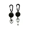 Fábrica en stock al por mayor comercio exterior transfronterizo plástico negro multifuncional exterior retráctil hebilla llavero gancho