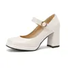 Sapatos Mary Jane com fivela de novo estilo, sapatos de primavera e outono de corte baixo, sapatos de sola grossa, tamanhos 40-44, tamanho grande, sapatos de comércio exterior da Amazon