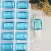 Arte de uñas de alta gama tamaño grande y mediano tamaño pequeño rectangular ángulo recto color transparente sin base cristal K9 tipo caramelo de roca para uñas pegar diamante joya