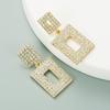 Aretes nuevos geométricos estilo coreano de diamantes Super Flash para mujer aguja de plata S925 aretes exagerados de moda transfronteriza europea y americana aretes