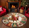 Tapete de Chão de Veludo Cristal de Natal Transfronteiriço, Decoração de Feriado para a Entrada, Resistente a Manchas, Resistente ao Desgaste, Tapete de Piso Fácil de Cuidar, Tapete Absorvente para Banheiro