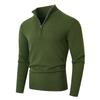 Comercio Exterior 2025 Nuevo Otoño e Invierno Terciopelo para Hombre Talla Grande Cierre Medio Cuello Alto Suéter Tejido para Hombre Tejido de Manga Larga
