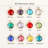 12 pedra de aniversário borda de cobre vidro de terra rara pendente único DIY acessórios de joalheria colar de cristal colorido pulseira pequeno pingente
