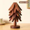 Bambú Creativo Color Nogal Árbol Esterilla Aislante Árbol de Navidad Esterilla Aislante de Mesa Posavasos para el Hogar Esterilla para Cazuela Venta al por Mayor
