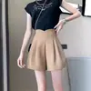 Pantalones casuales para mujer, pantalones de traje de moda, estilo coreano, pantalones acampanados adelgazantes con cremallera invisible, shorts dulces de línea A