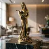 Estátua Ornamento da Deusa Grega da Riqueza Kate para Sala de Estar, Hall de Entrada, Quarto, Escritório, Presente, Decoração Criativa para Desktop