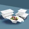 Caja de Almuerzo Desechable Biodegradable Ecológica de Pulpa, Caja para Papas Fritas, Caja Plegable para Papas Fritas, Caja Blanca para Llevar de Pulpa de Caña de Azúcar