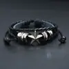 Ventas directas de fábrica: Pulsera de Cuero con Abalorios de Estrella de Cinco Puntas, Joyería Tejida Personalizada para Estudiantes, Accesorio de Mano de Cuero Ajustable