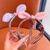 2025 Nueva Diadema de Dibujos Animados Coreanos para Niños con Lazo Pinza para el Pelo de Orejas de Conejo para Niña Adorable Estilo Girly Sombrero de Ala Ancha