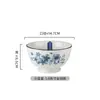 Conjunto de tigela e prato estilo japonês, tigelas de cor sob esmalte de alto valor vintage para uso doméstico, pratos, tigelas de sopa, tigelas de macarrão, pratos de jantar, louças de cerâmica