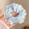 2026 Novo Estilo Estilo Floresta Elástico Alto Prendedor de Cabelo com Laço Preguiçoso, Corda de Cabelo para Rabo de Cavalo em Tecido de Renda para Mulheres