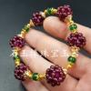 Cuentas de granate hielo cuentas de jade 4mm pulsera rojo sangre de pollo para hombres y mujeres con pulsera de jade al por mayor