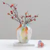 Adorno de Jarrón de Vidrio con Tinta de Color Fluido de Gama Alta para Sala de Estar, Mueble de TV y Mesa de Comedor, Adecuado para Arreglos Florales Hidropónicos