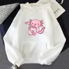 Moletom Graffiti Axolote Ama Leite de Morango 2025 Kawaii Inverno Mulheres Primavera Outono Homens