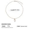Chapado en latón con oro real de 18 quilates, estilo de lujo ligero, collar con cadena para clavícula y colgante cuadrado incrustado de circonita para mujer, versátil y de nicho, lujo ligero