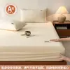 Lençol de Baixo com Elástico de Linho Natural e Algodão Puro Peça Única Algodão Respirável Cobertura de Cama Protetor de Colchão Conjunto de Lençóis 180X200Cm