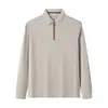 Polo de Manga Larga con Cuello Camisero, Estampado de Piña/7A Antibacterial/70D/220G, personalizable con logo, unisex, business casual