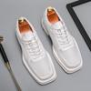 Zapatos de Hombre Verano Británico Negocios Formal Zapatos de Hombre Moda Punta Cuadrada Zapatos Pequeños de Cuero Zapatos Trendy de Estilista para Hombre Boda